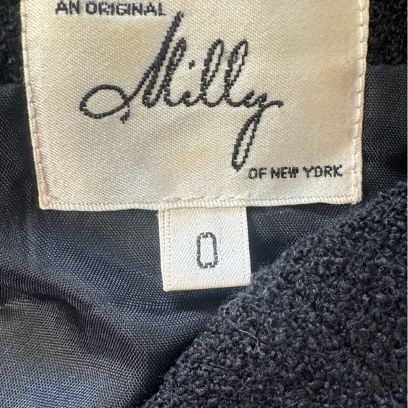 Milly of New York Boucle Tweed Sleeveless Sheath Dress Black/White Sz 0 - Picture 11 of 14